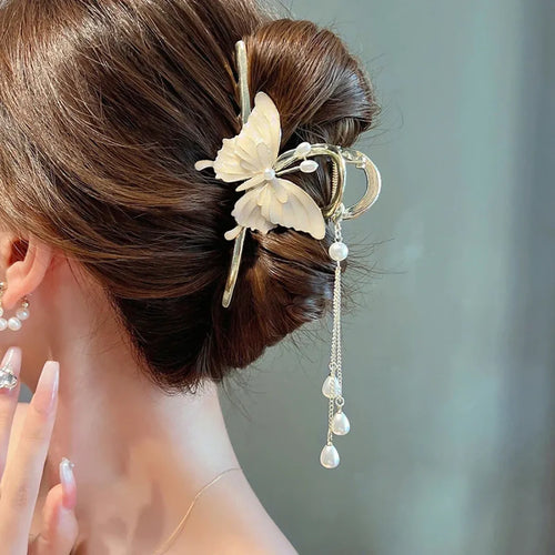 Gold Fairy Kei Butterfly Tassel Hair Clip - Best Sellers - Hair Accessories - 1