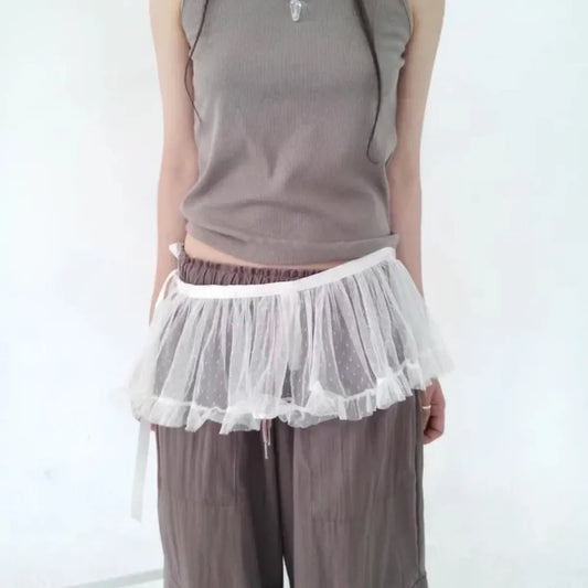 Fairy Kei Lace Ruffle Mini Skirt - Bottoms - Skirts - 1