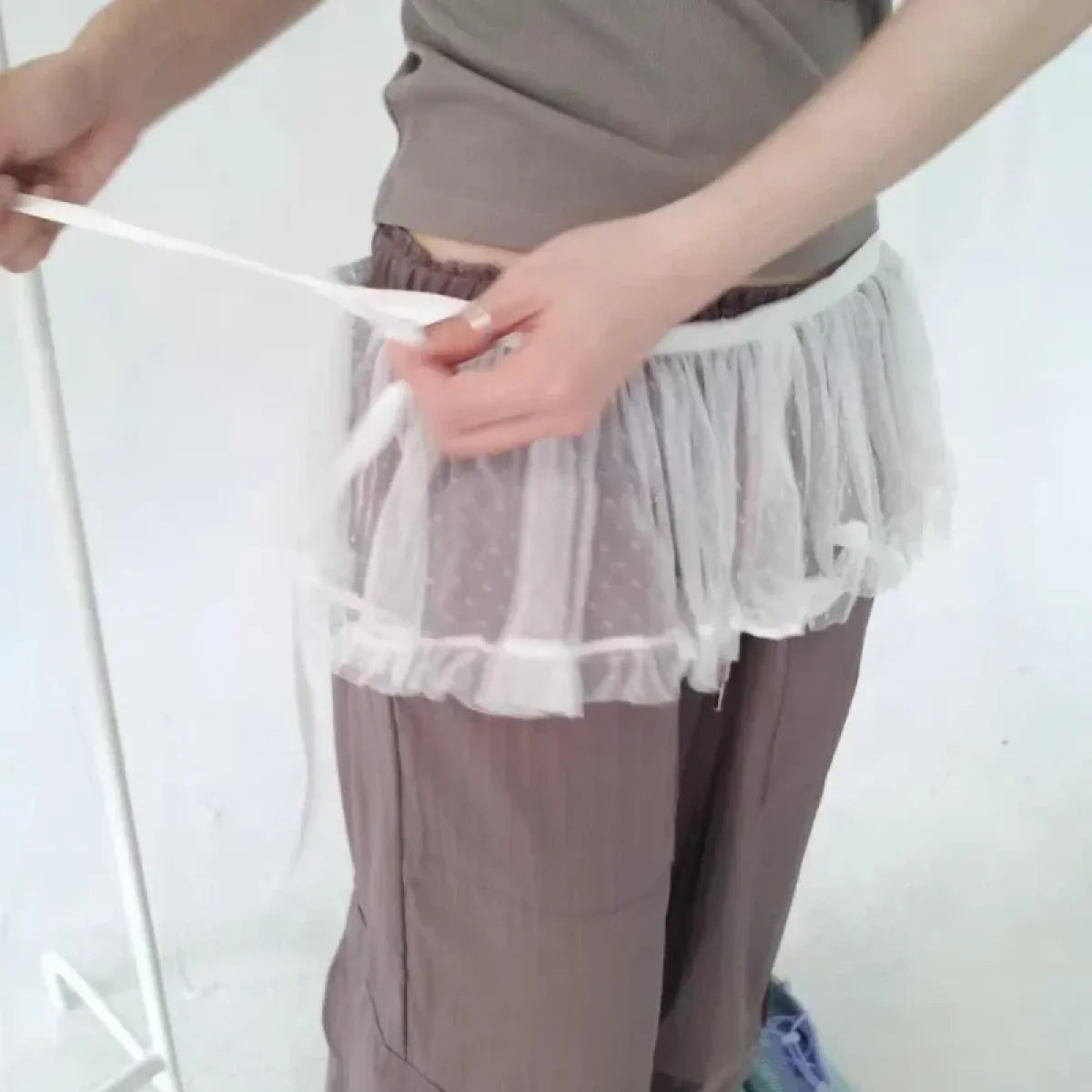 Fairy Kei Lace Ruffle Mini Skirt - Bottoms - Skirts - 2