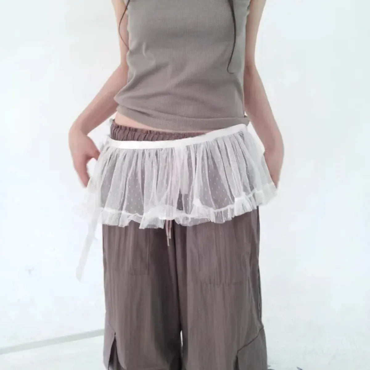 Fairy Kei Lace Ruffle Mini Skirt - Bottoms - Skirts - 3