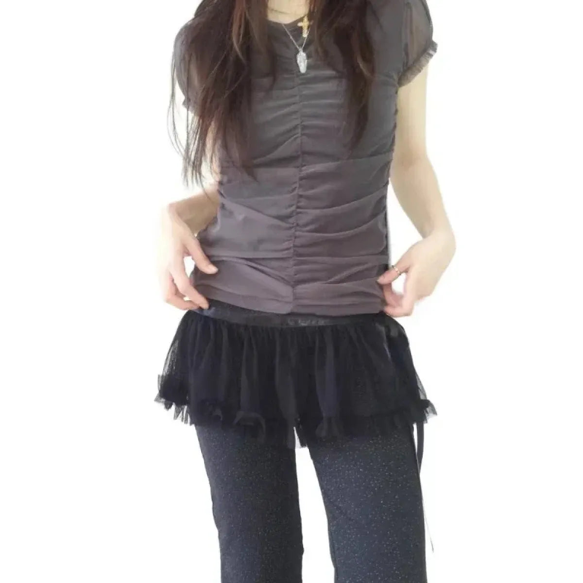 Fairy Kei Lace Ruffle Mini Skirt - Bottoms - Skirts - 4