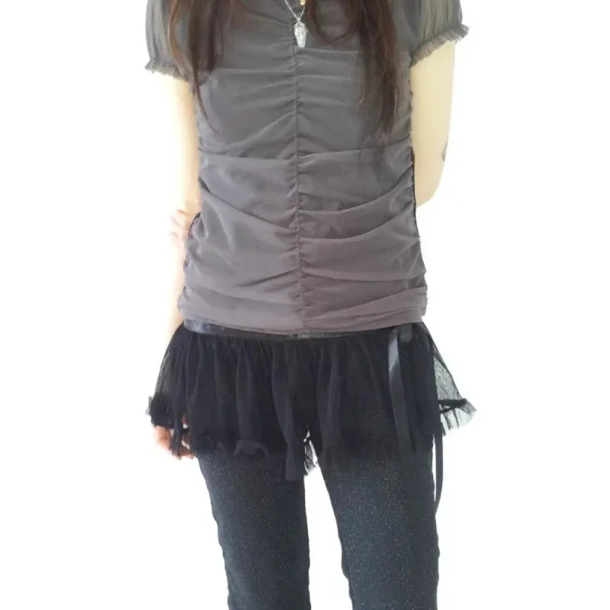 Fairy Kei Lace Ruffle Mini Skirt - Bottoms - Skirts - 6