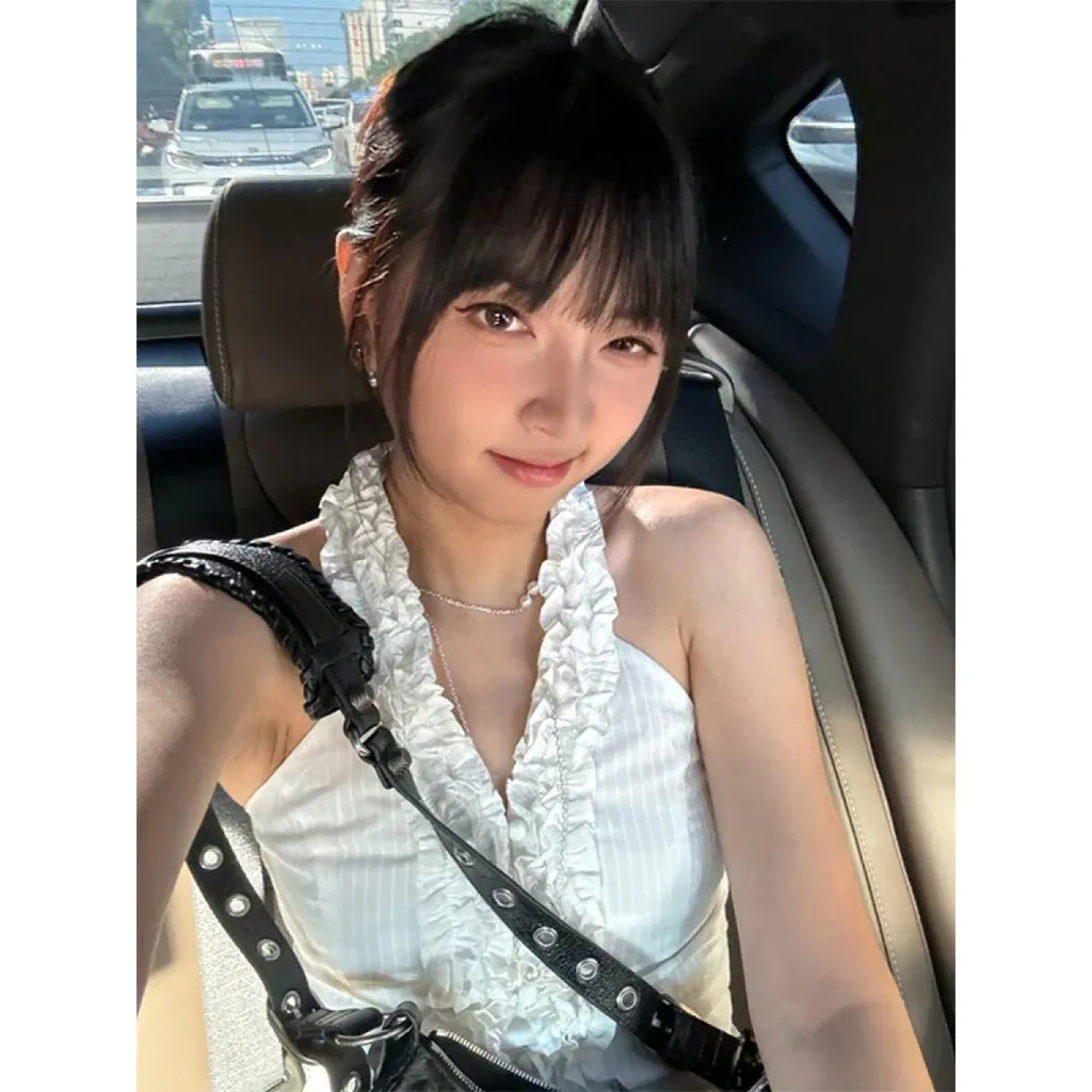 Fairy Kei Ruffle Halter Top - Tops & Tees - Tops - 3