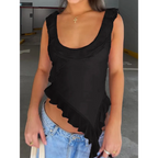 Fairy Kei Ruffle Irregular Camisole - Tops & Tees - cami tops - 3