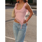 Fairy Kei Ruffle Irregular Camisole - Tops & Tees - cami tops - 5