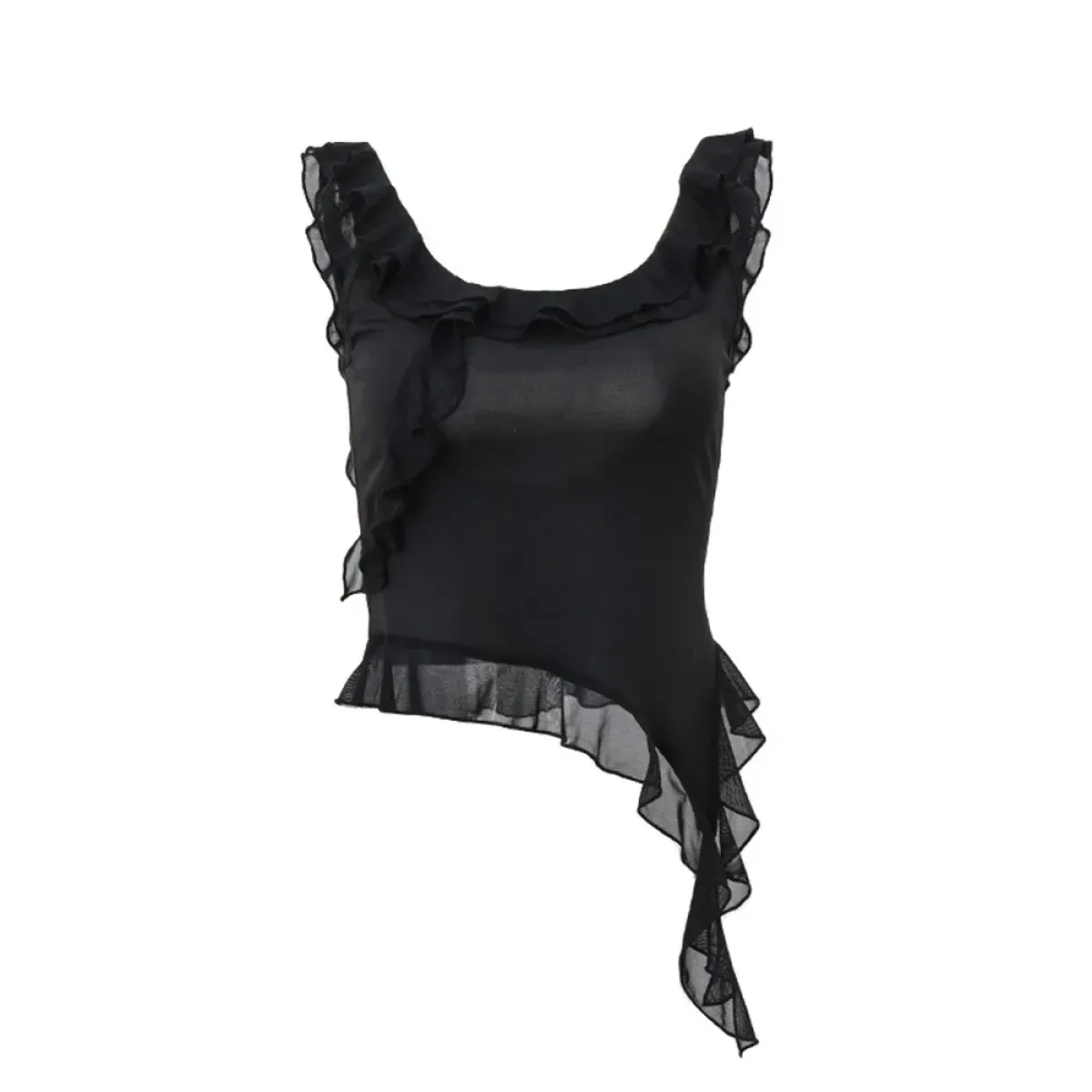 Fairy Kei Ruffle Irregular Camisole - Tops & Tees - cami tops - 6