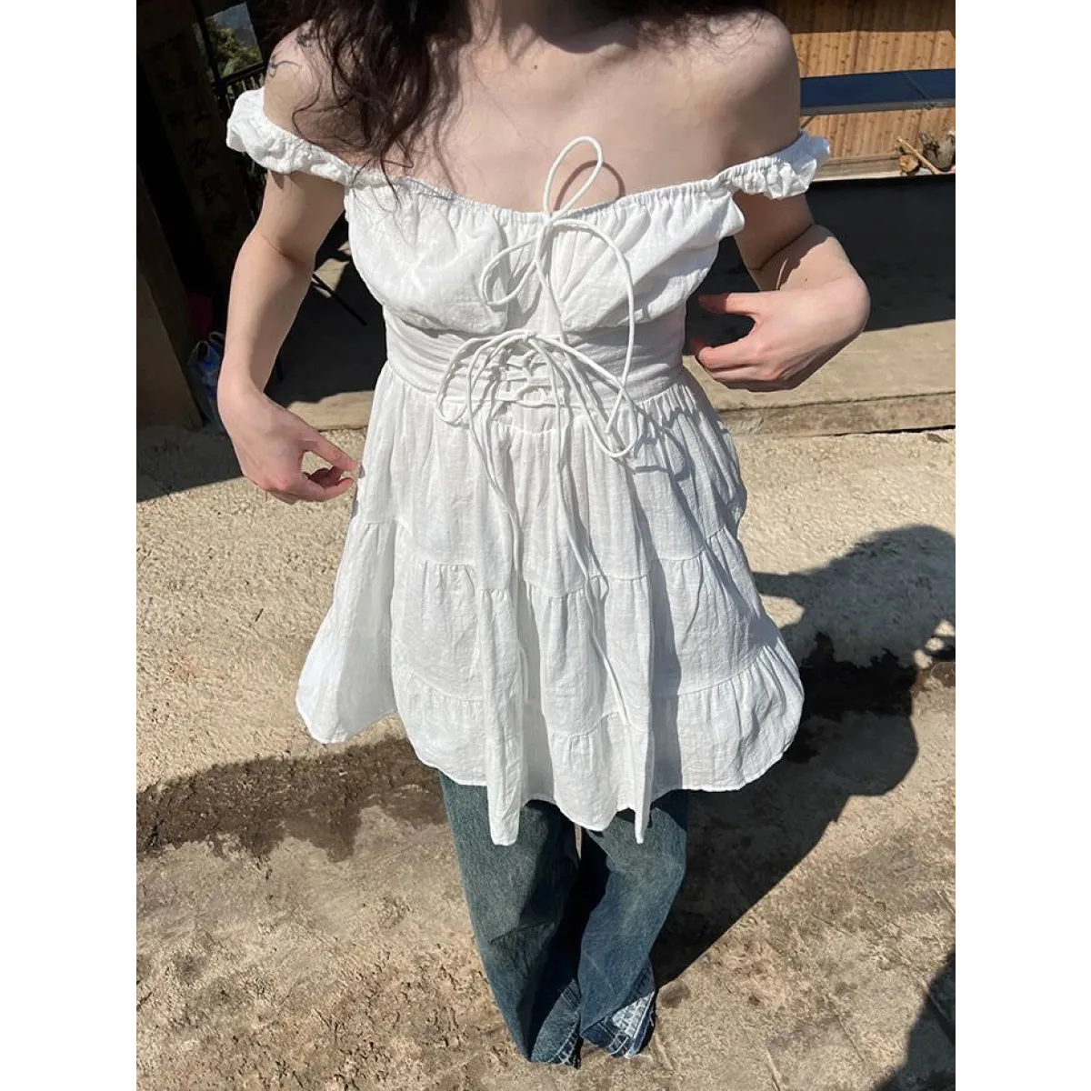 Fairy Kei Ruffle Tie Dress - All Dresses - Sleeveless - Round - Dresses - 11