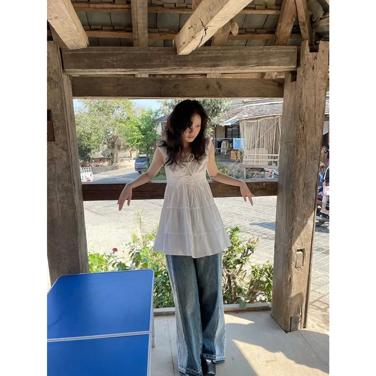 Fairy Kei Ruffle Tie Dress - All Dresses - Sleeveless - Round - Dresses - 12