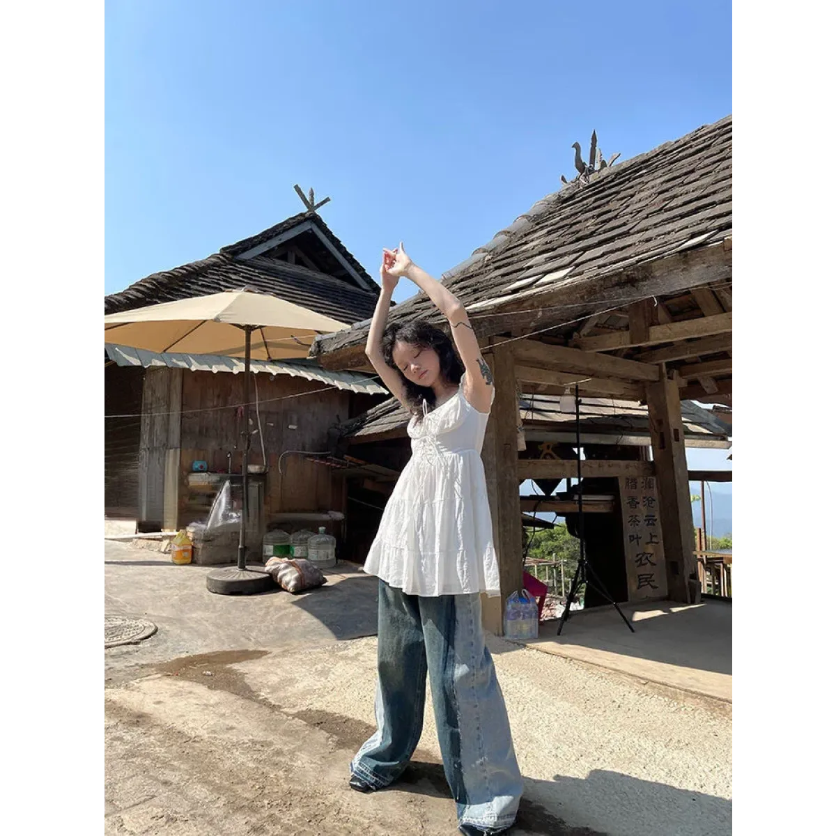 Fairy Kei Ruffle Tie Dress - All Dresses - Sleeveless - Round - Dresses - 13