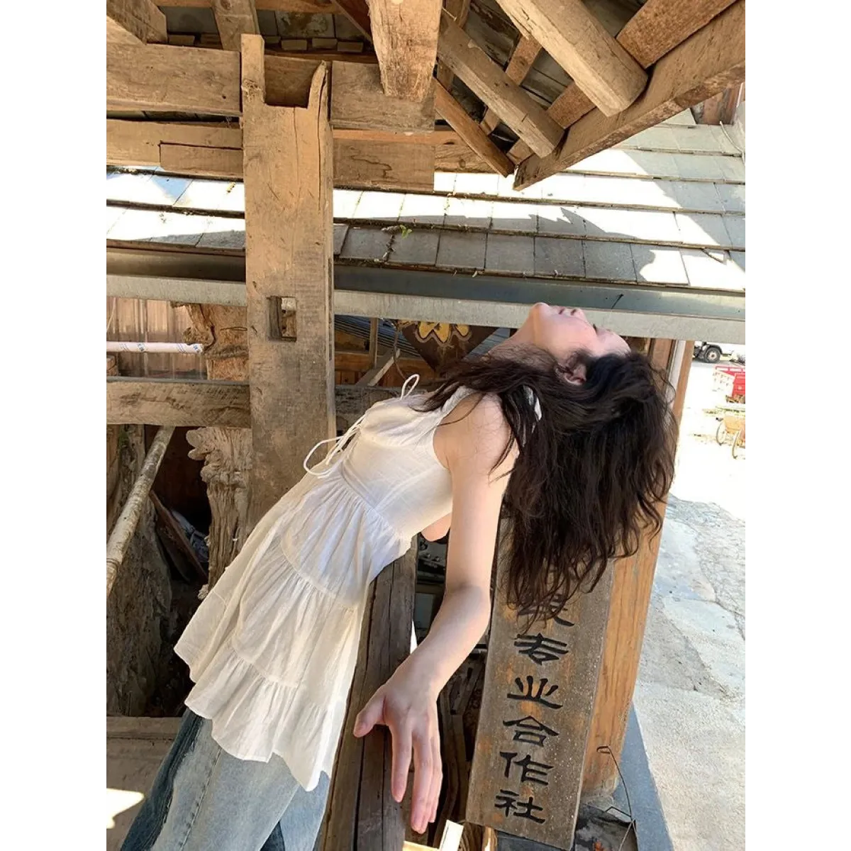 Fairy Kei Ruffle Tie Dress - All Dresses - Sleeveless - Round - Dresses - 16