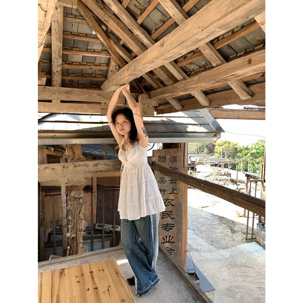 Fairy Kei Ruffle Tie Dress - All Dresses - Sleeveless - Round - Dresses - 17