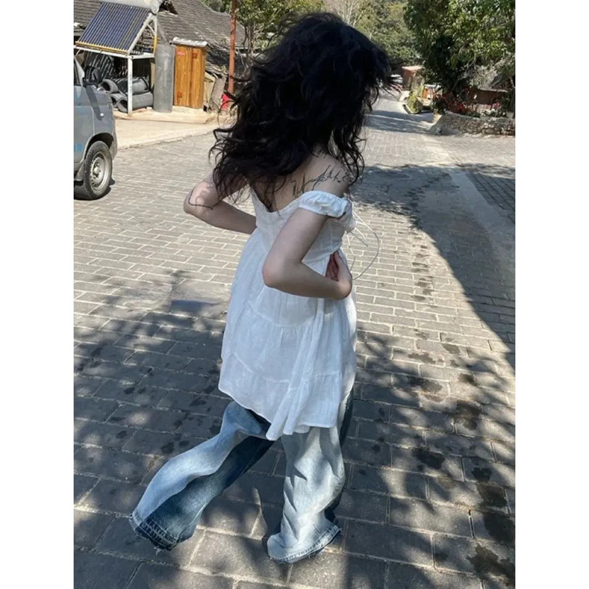 Fairy Kei Ruffle Tie Dress - All Dresses - Sleeveless - Round - Dresses - 2