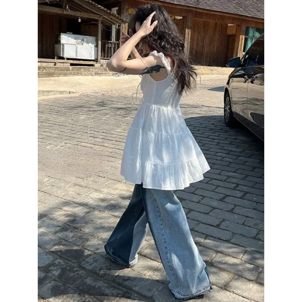 Fairy Kei Ruffle Tie Dress - All Dresses - Sleeveless - Round - Dresses - 6