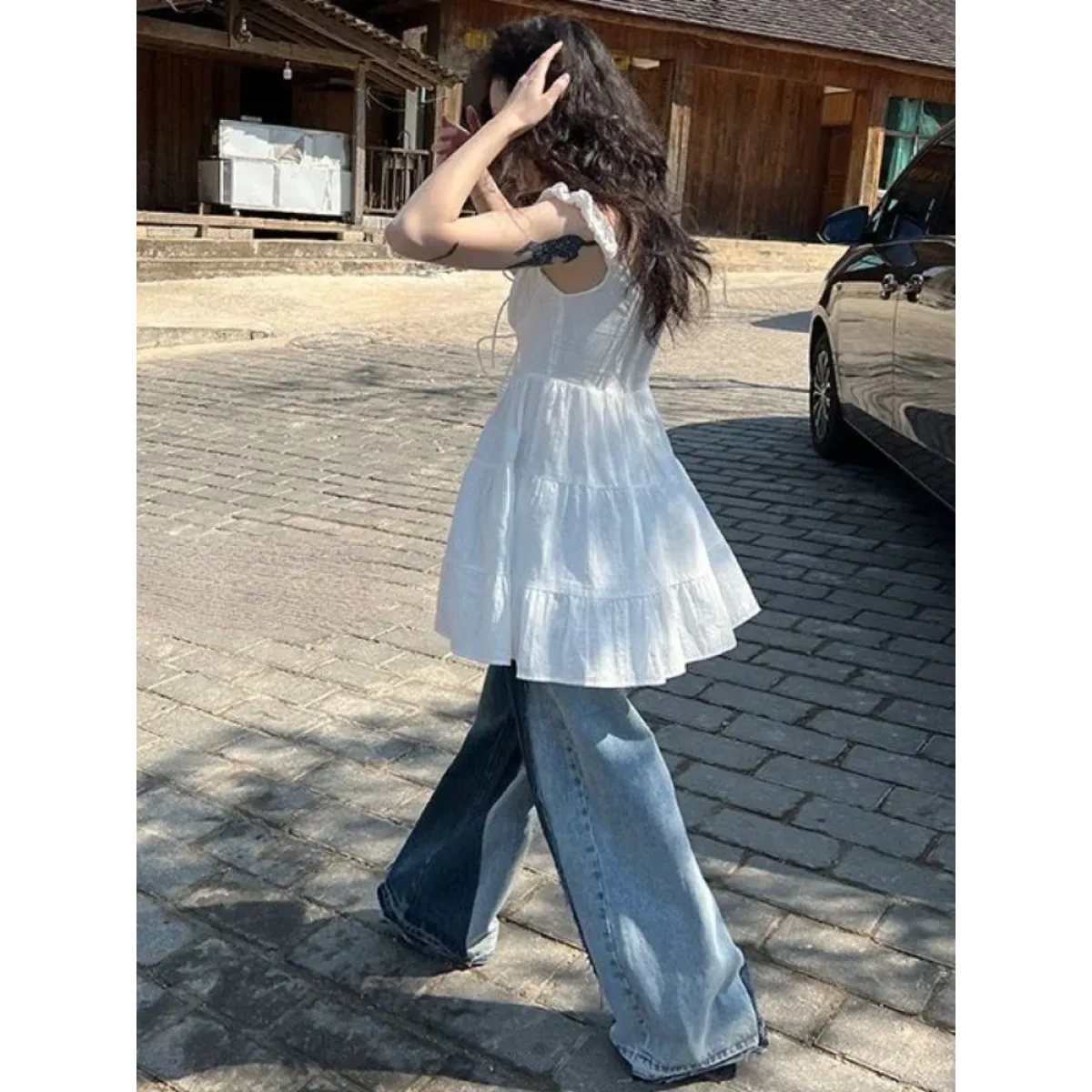 Fairy Kei Ruffle Tie Dress - All Dresses - Sleeveless - Round - Dresses - 6