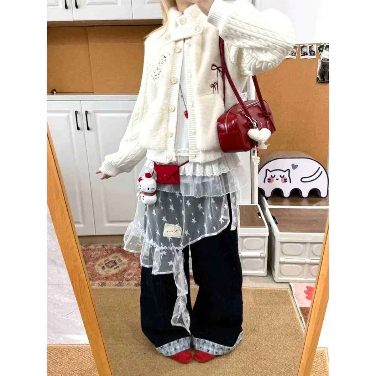 Fairy Kei Star Mesh Ruffle Skirt - Bottoms - Skirts - 2