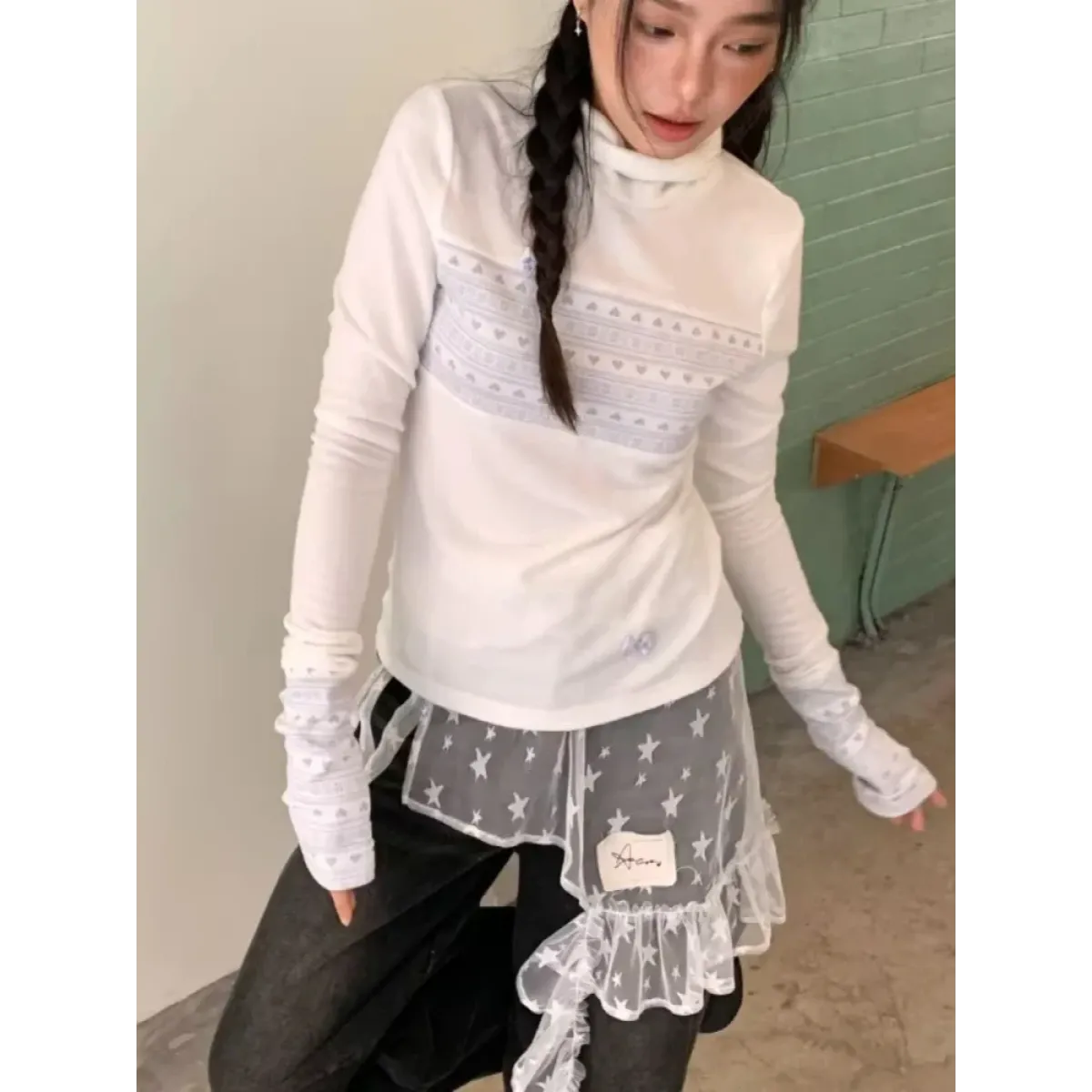 Fairy Kei Star Mesh Ruffle Skirt - Bottoms - Skirts - 6