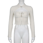 Elegant Button Crop Top - T-Shirts - 6