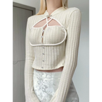 Elegant Button Crop Top - T-Shirts - 4