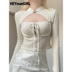 Elegant Button Crop Top - T-Shirts - 7