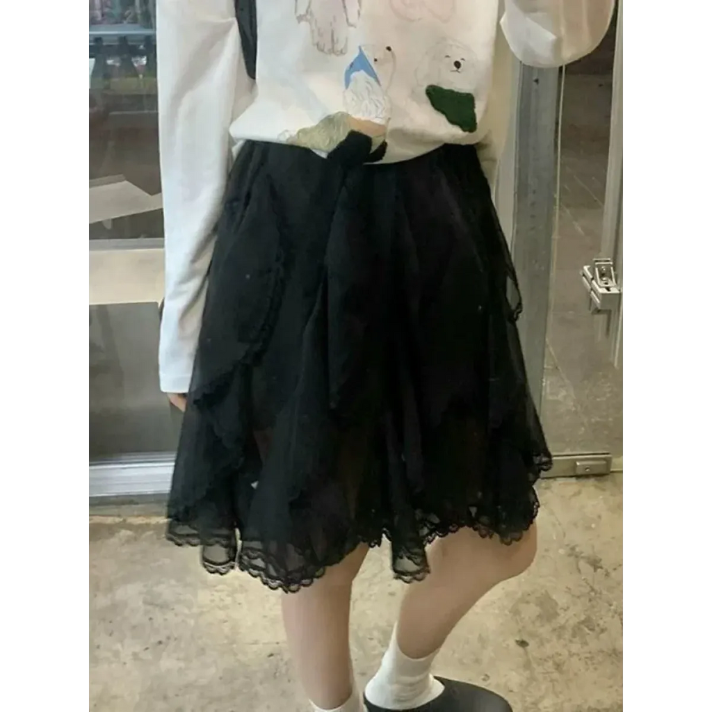 Fairycore Lace Ruffle Skirt - Bottoms - Skirts - 6