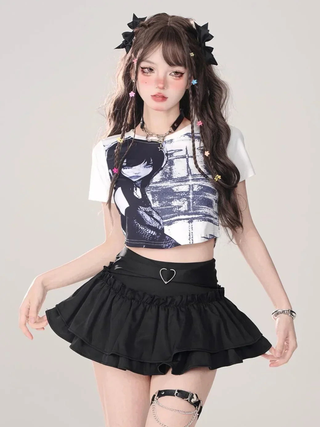 Kawaii Ruffle Mini Skirt – Fairycore Lolita Y2K Style - Bottoms - Skirts - 3 - 2024