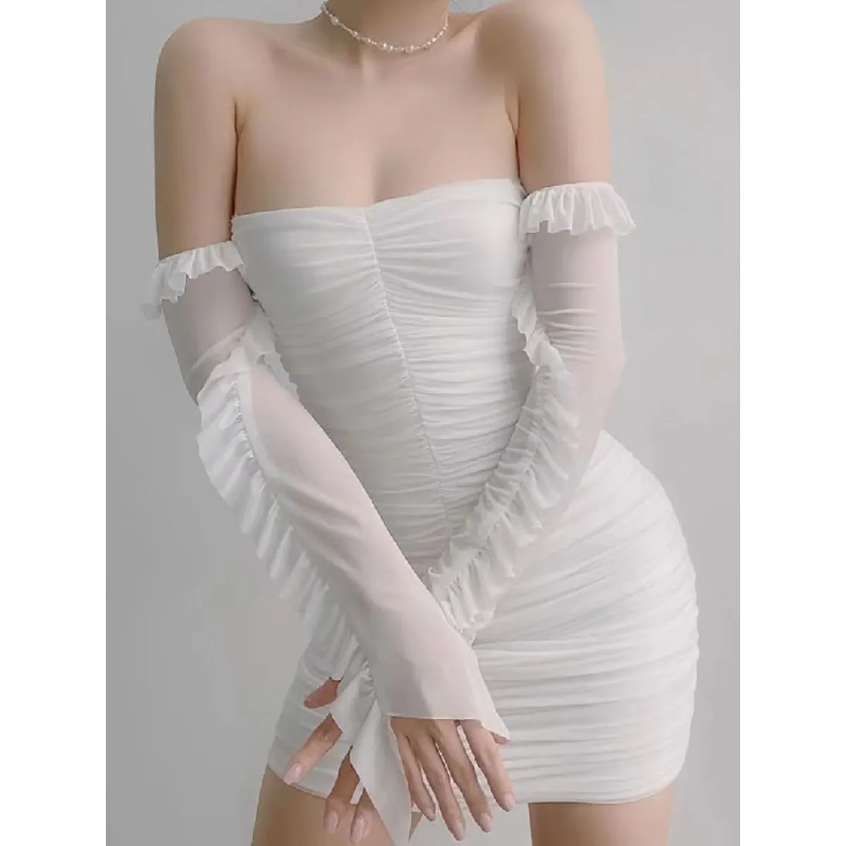 Mesh Ruched Dresses - All Dresses - 14