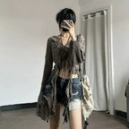 Fairycore Ruffle Lace Up Cardigan - Women’s Clothing & Accessories - Cardigans - 4