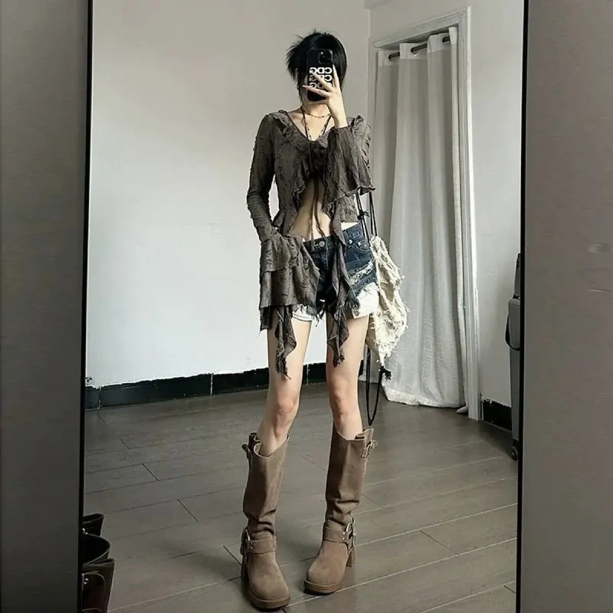 Fairycore Ruffle Lace Up Cardigan - Women’s Clothing & Accessories - Cardigans - 5