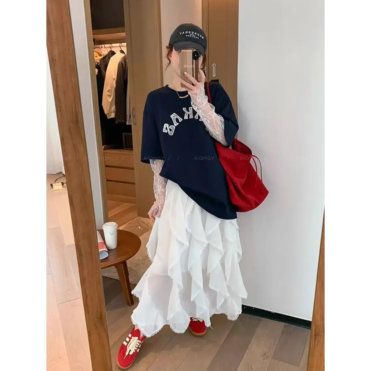 Fairycore Ruffle Layered White Midi Skirt - Bottoms - Skirts - 4