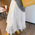 Fairycore Ruffle Layered White Midi Skirt - Bottoms - Skirts - 7