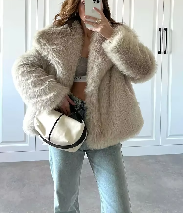 Faux Fur Coat - Chic Winter Outerwear for Women - Women’s Clothing & Accessories - Sweaters - 2024 - 5 - Worldwide