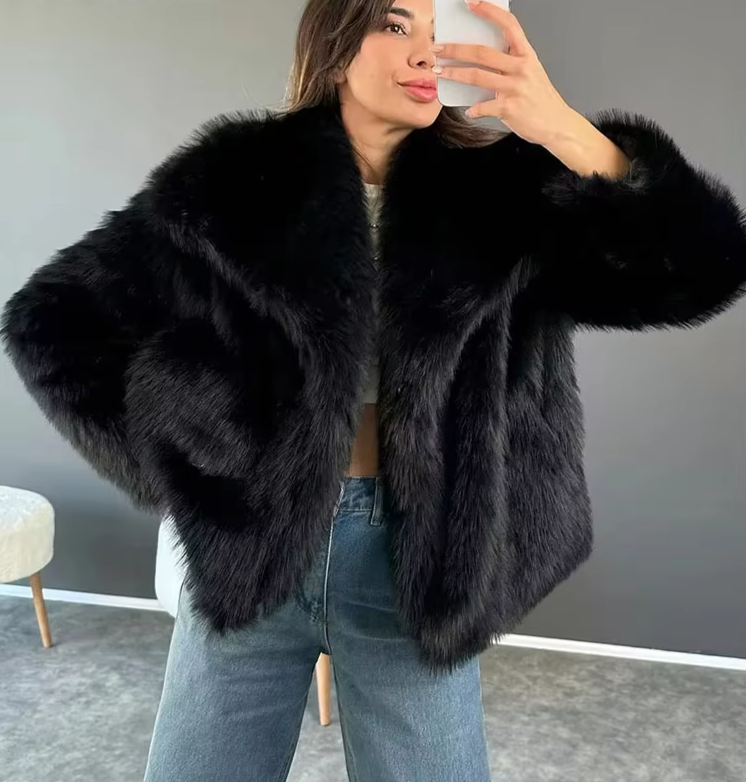 Faux Fur Coat - Chic Winter Outerwear for Women - Women’s Clothing & Accessories - Sweaters - 2024 - 6 - Worldwide