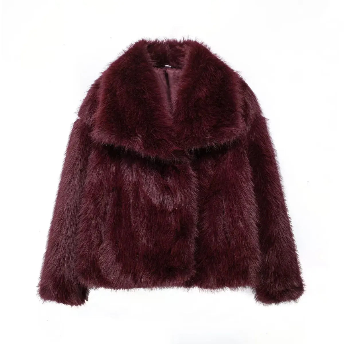 Cropped Faux Fur Snap-Front Jacket - Women’s Clothing & Accessories - Jacket - 10