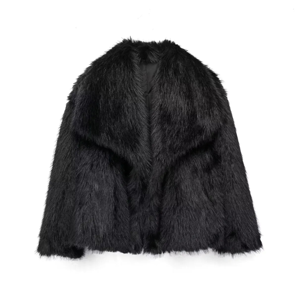 Cropped Faux Fur Snap-Front Jacket - Women’s Clothing & Accessories - Jacket - 12