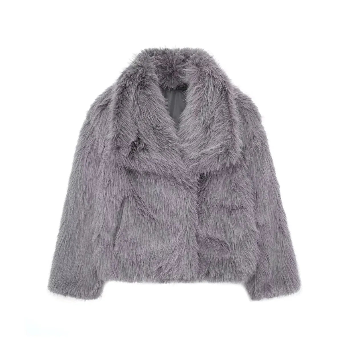 Cropped Faux Fur Snap-Front Jacket - Women’s Clothing & Accessories - Jacket - 8