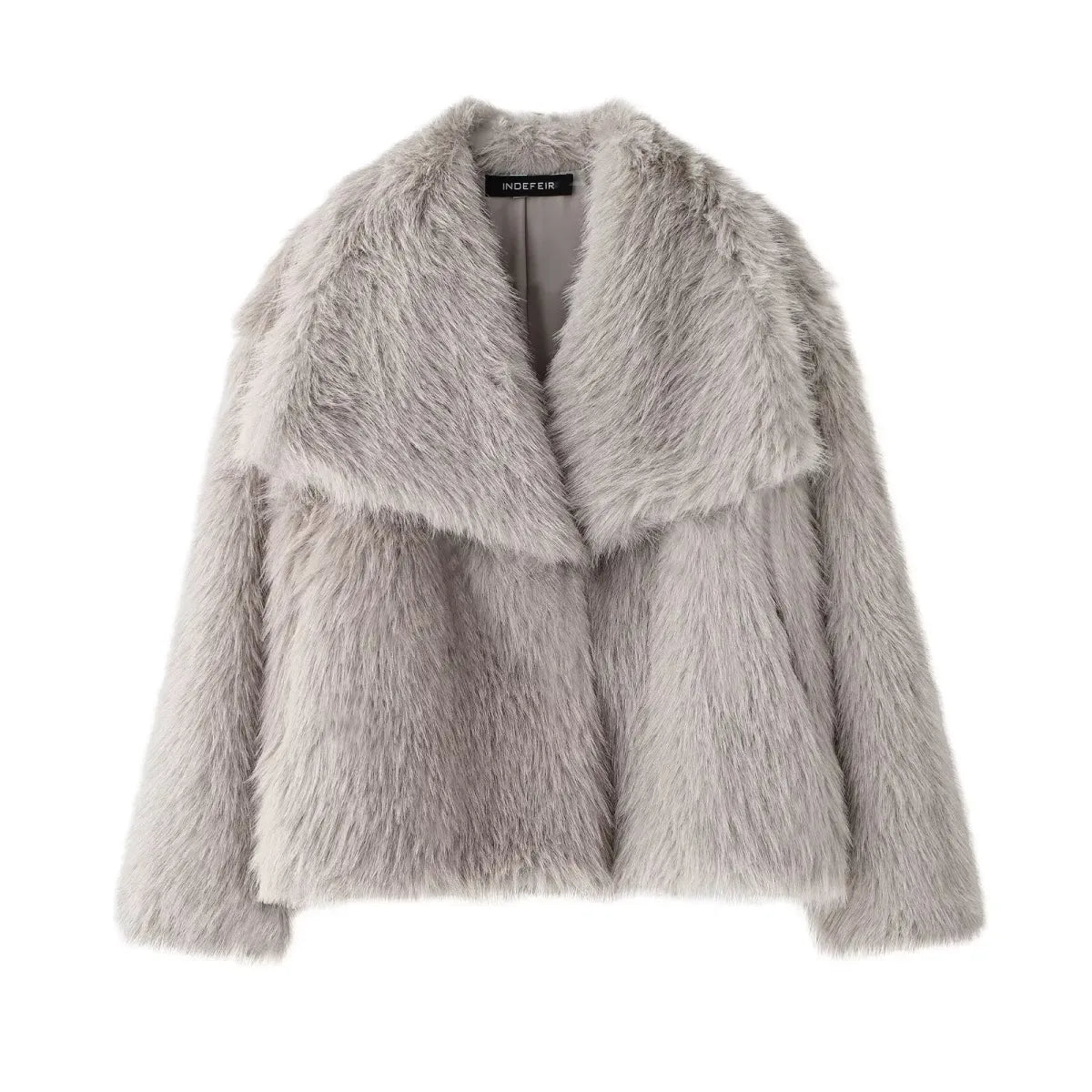 Cropped Faux Fur Snap-Front Jacket - Women’s Clothing & Accessories - Jacket - 1