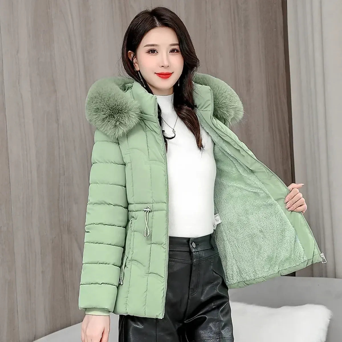 Pink Faux Fur Hooded Winter Puffer Jacket - Best Sellers - Jacket - 10