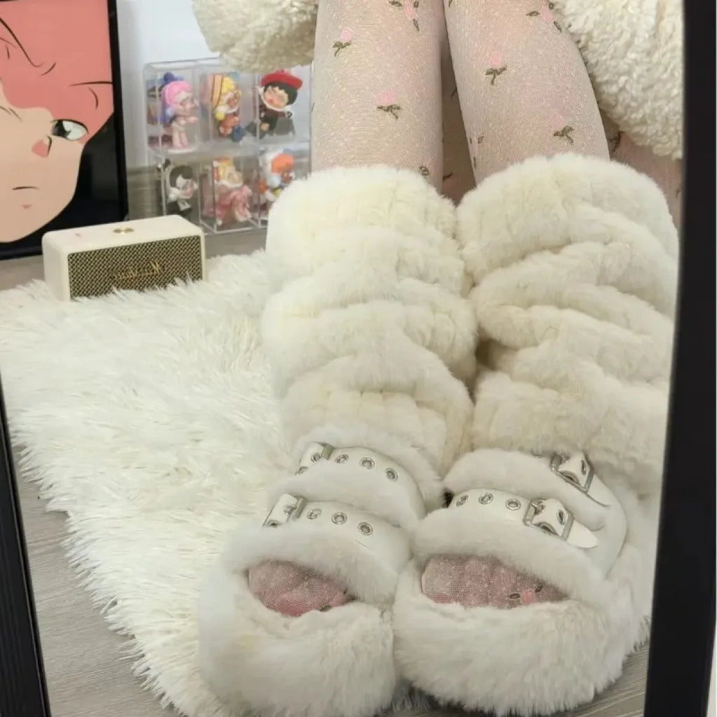 Faux Fur Leg Warmers – Harajuku Plush Lolita Boot Covers - Harajuku Style - Leg Warmers - 4