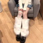 Faux Fur Plush Leg Warmers – Harajuku Winter Style - Harajuku Style - Accessory - 4