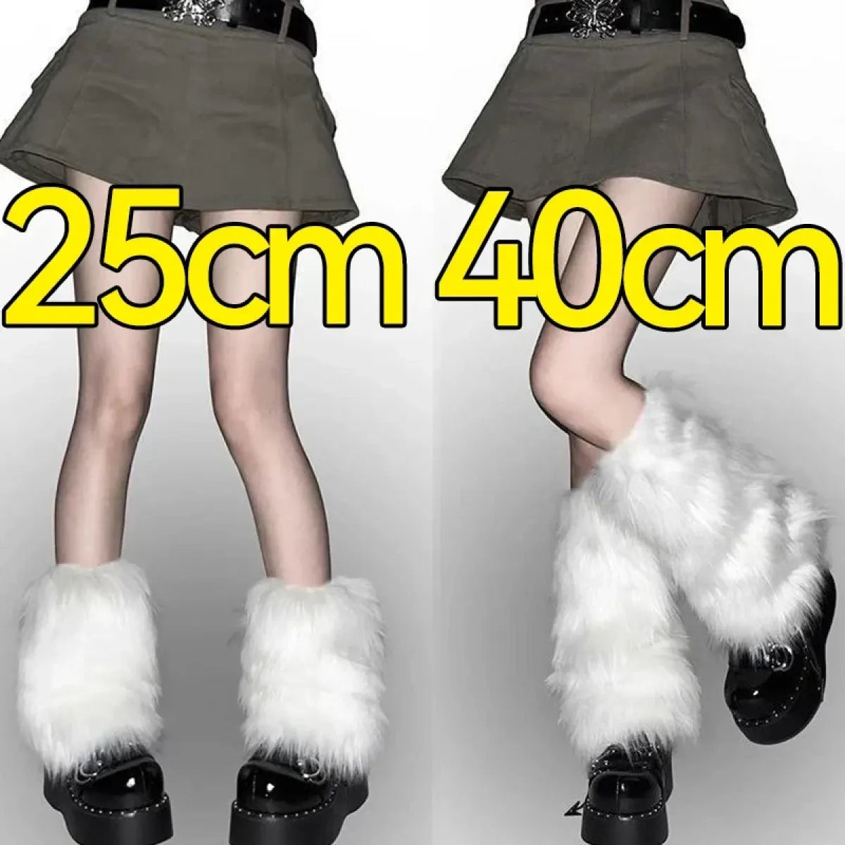 Faux Fur Plush Leg Warmers – Harajuku Winter Style - Harajuku Style - Accessory - 9