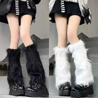 Faux Fur Plush Leg Warmers – Harajuku Winter Style - Harajuku Style - Accessory - 2