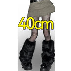 Faux Fur Plush Leg Warmers – Harajuku Winter Style - Harajuku Style - Accessory - 10
