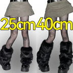 Faux Fur Plush Leg Warmers – Harajuku Winter Style - Harajuku Style - Accessory - 8