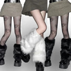 Faux Fur Plush Leg Warmers – Harajuku Winter Style - Harajuku Style - Accessory - 1