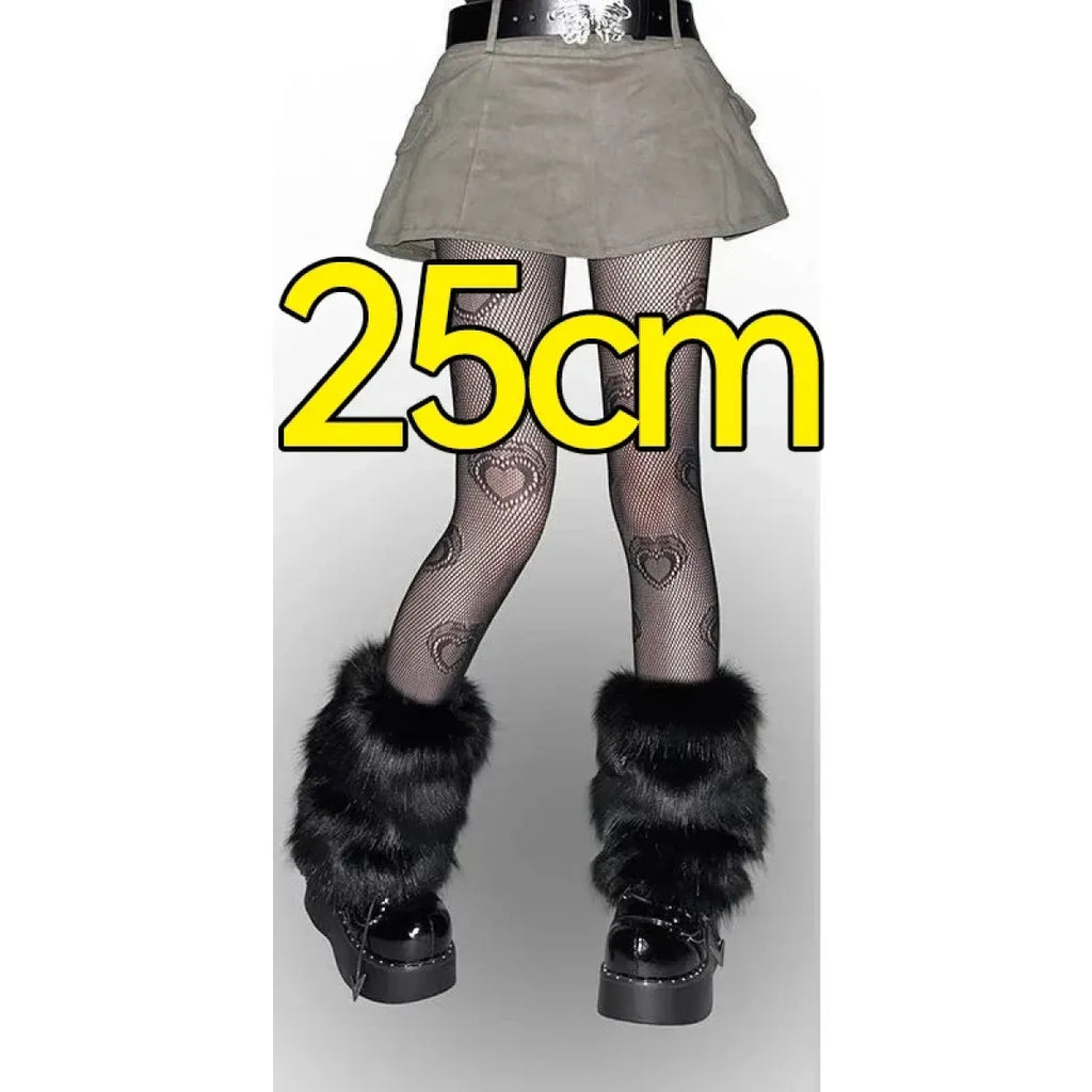 Faux Fur Plush Leg Warmers – Harajuku Winter Style - Harajuku Style - Accessory - 12