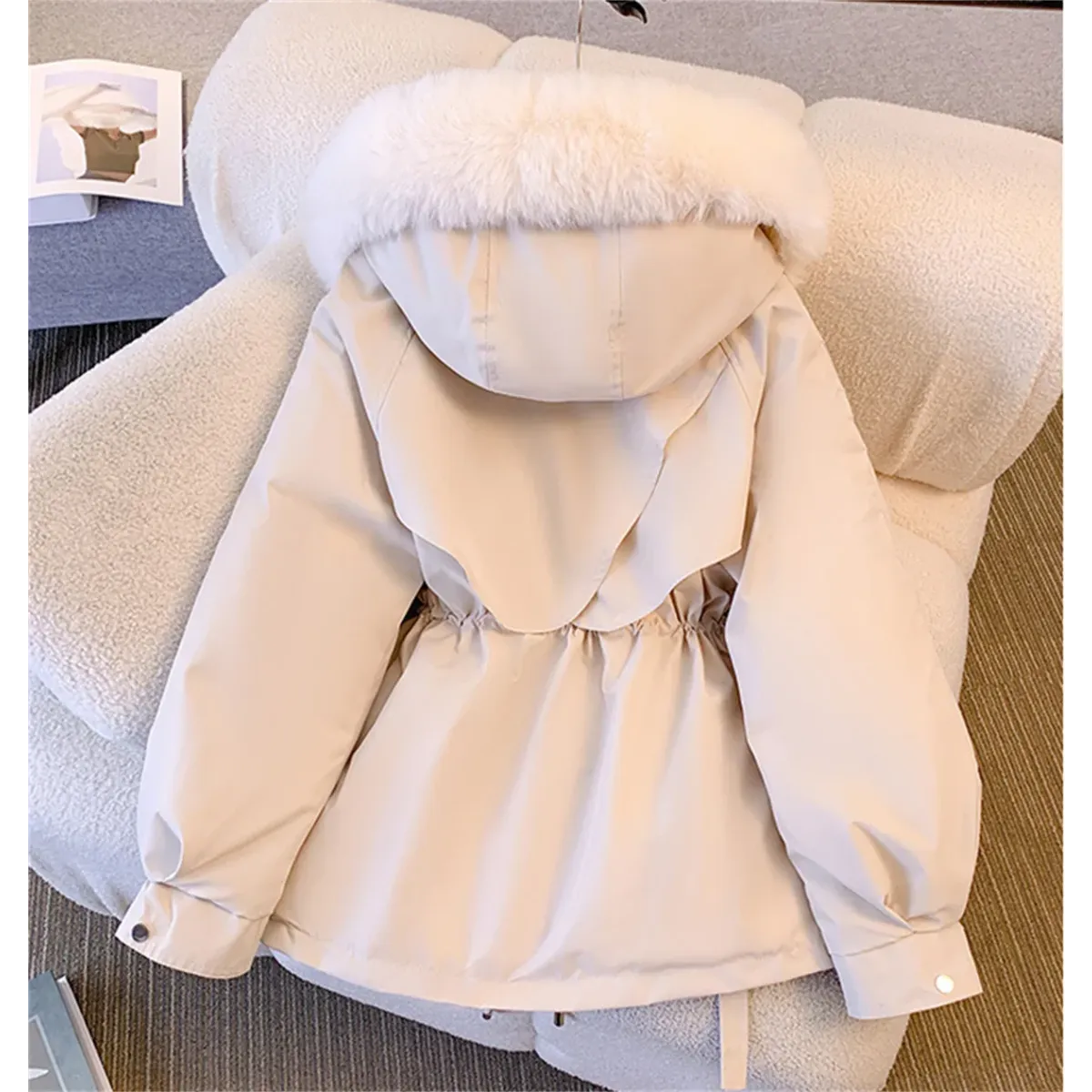 Korean Hooded Drawstring Padded Winter Parka - Harajuku Style - Jacket - 4