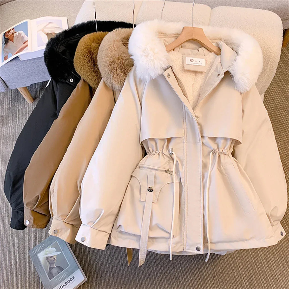 Korean Hooded Drawstring Padded Winter Parka - Harajuku Style - Jacket - 2