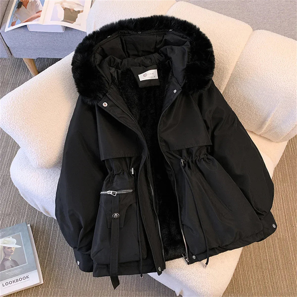 Korean Hooded Drawstring Padded Winter Parka - Harajuku Style - Jacket - 7