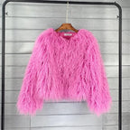 Shaggy Faux Fur Winter Jacket - Women’s - Coat - 5