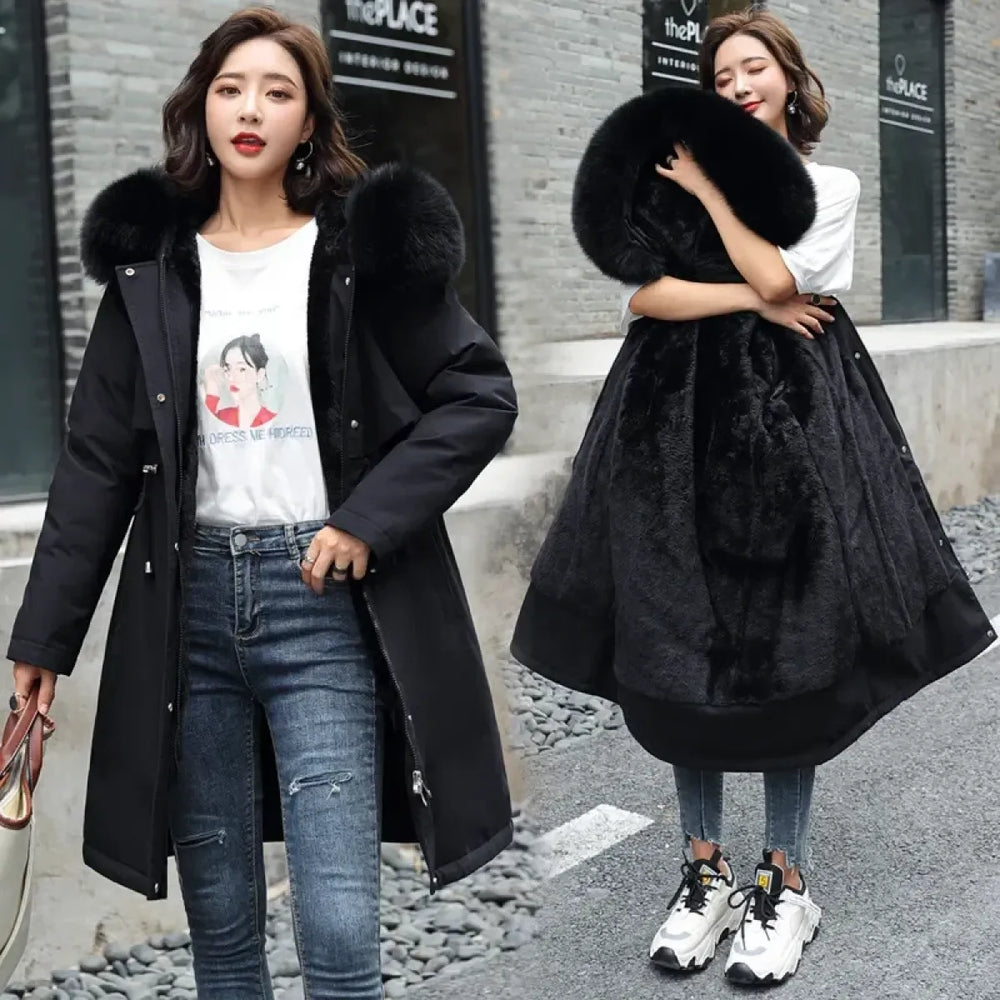 Faux Fur Lined Hooded Winter Parka Coat - Jackets - Coat - 1